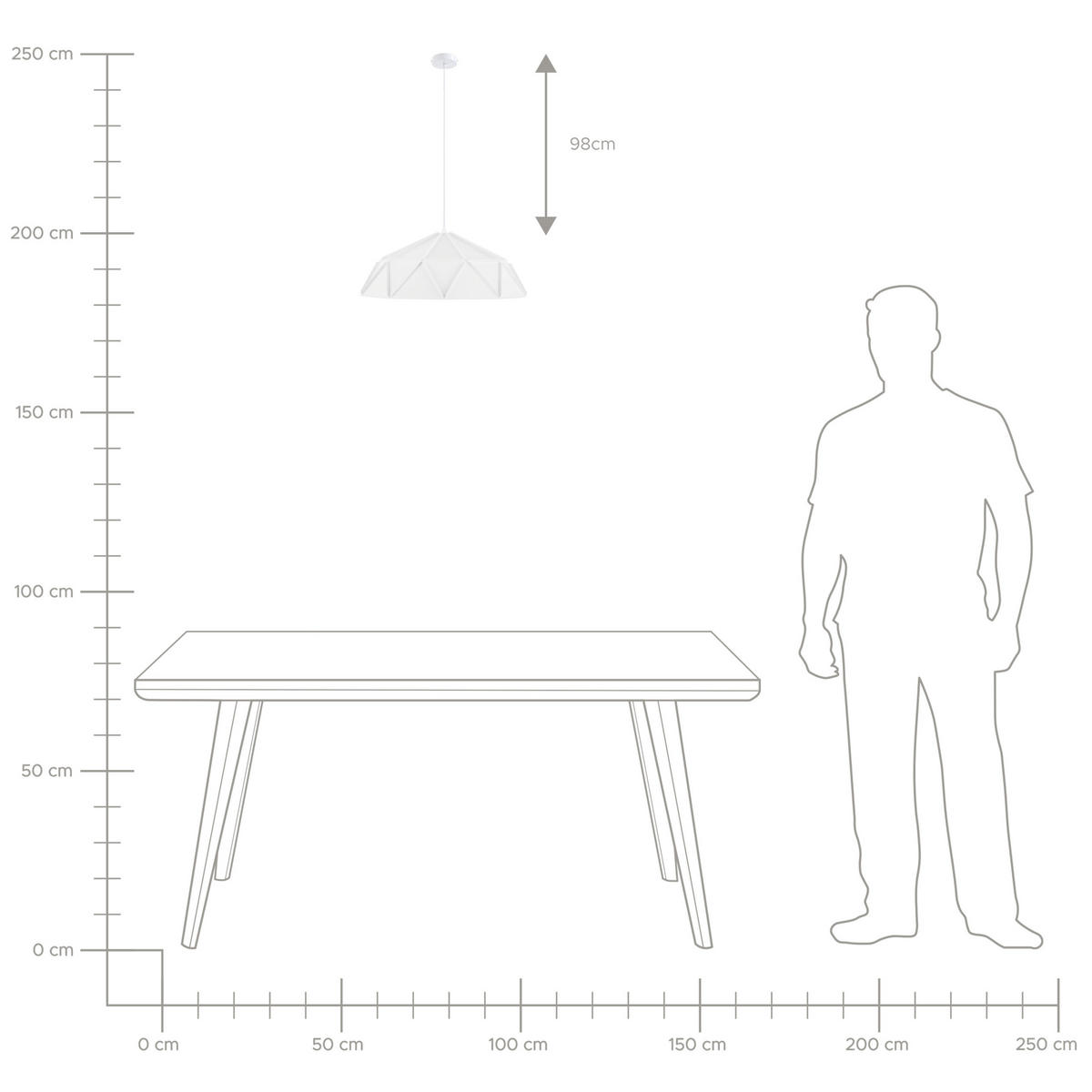 HÄNGELEUCHTE Senia 45/45/120 cm - Weiß, Metall (45/45/120cm) - Beliani