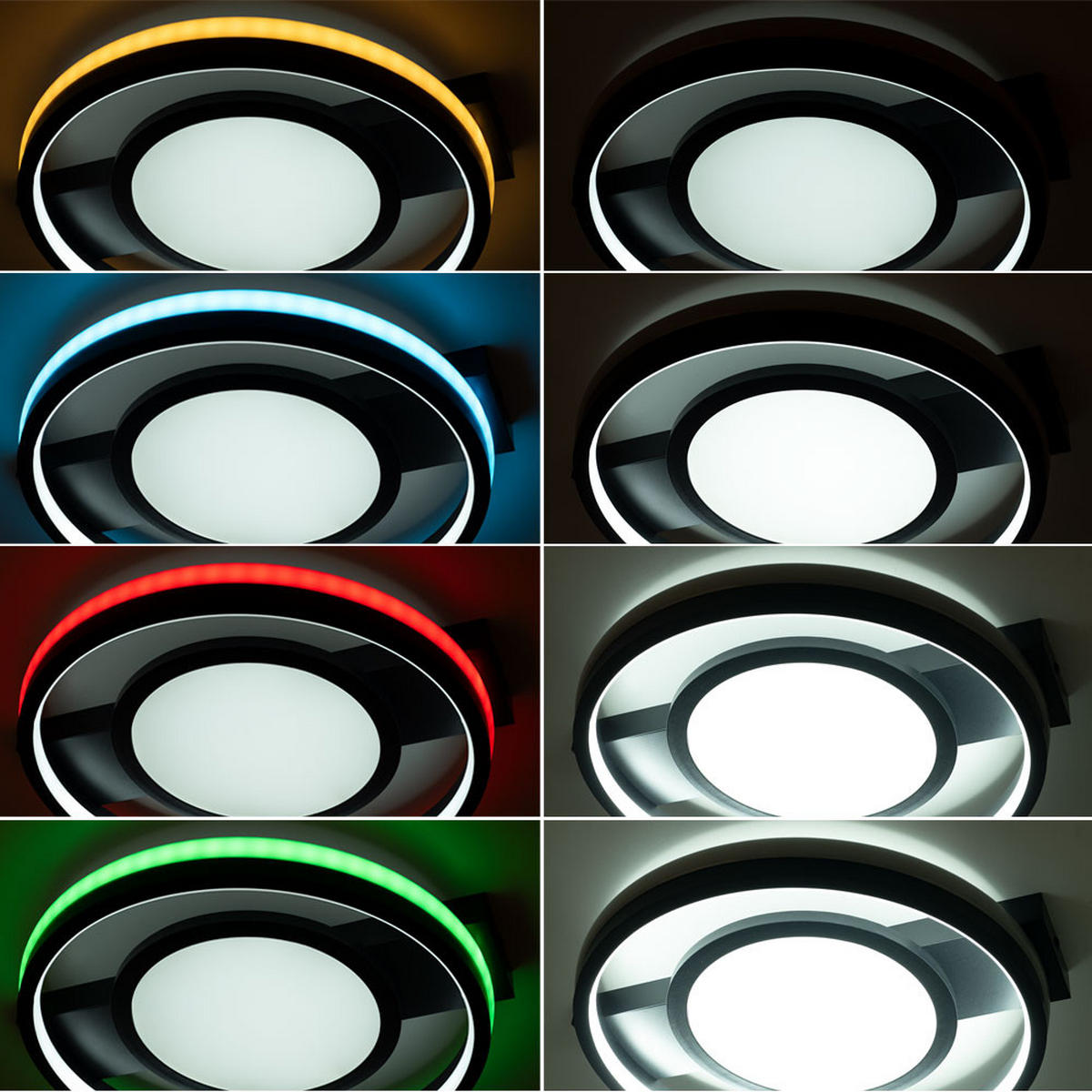 LED DECKENLEUCHTE GISELL Schwarz - Schwarz, Metall (43/40/6.8cm) - Globo Lighting