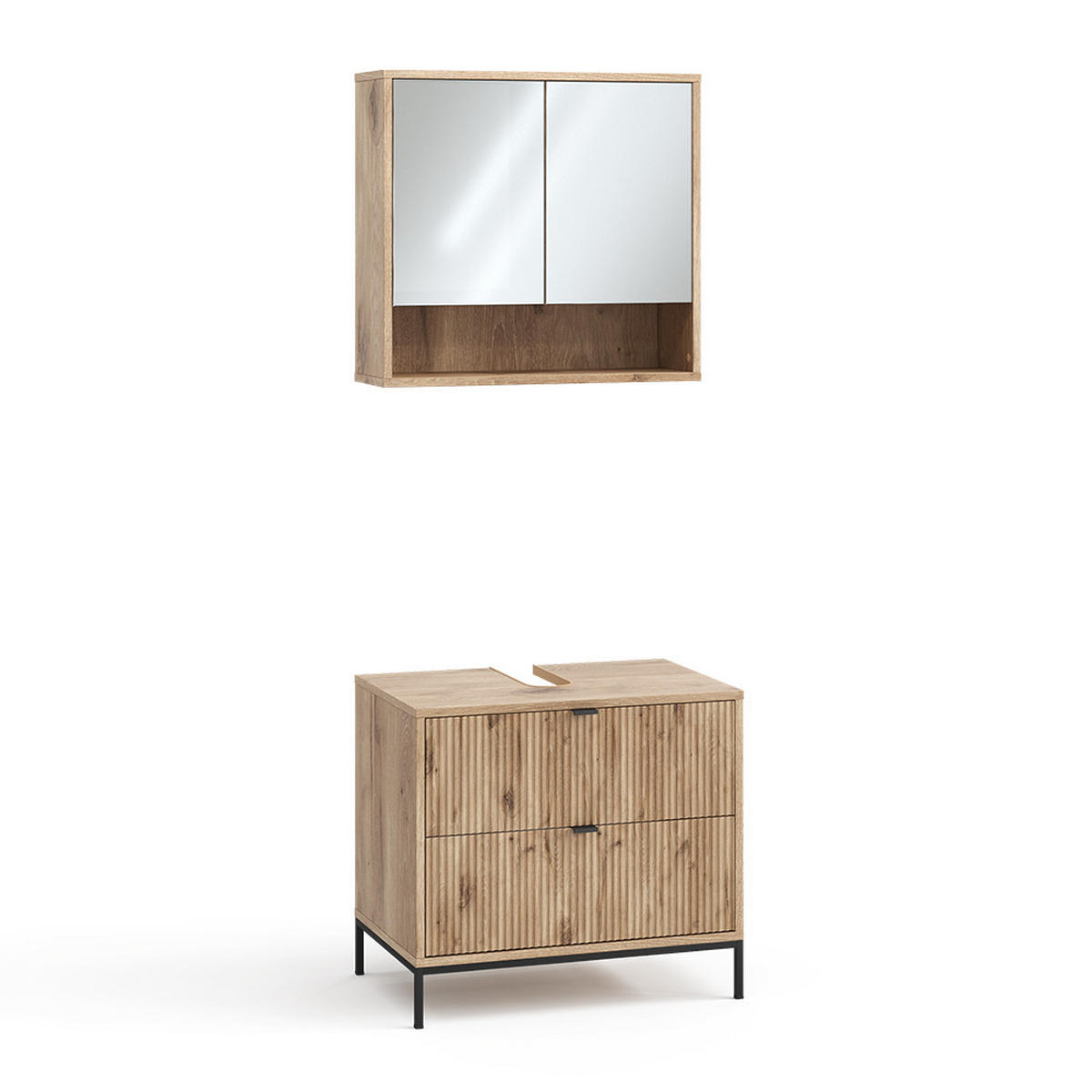 BADMÖBEL-SET Eliza Viking Oak 2 Teile - Eichefarben, Holzwerkstoff (70/63/45.1cm) - Vicco