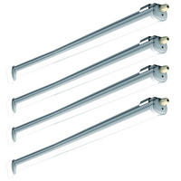 LED DECKENLEUCHTE Wannenleuchte Grau 4er Set - Grau, Kunststoff (150/6.5/5.8cm)