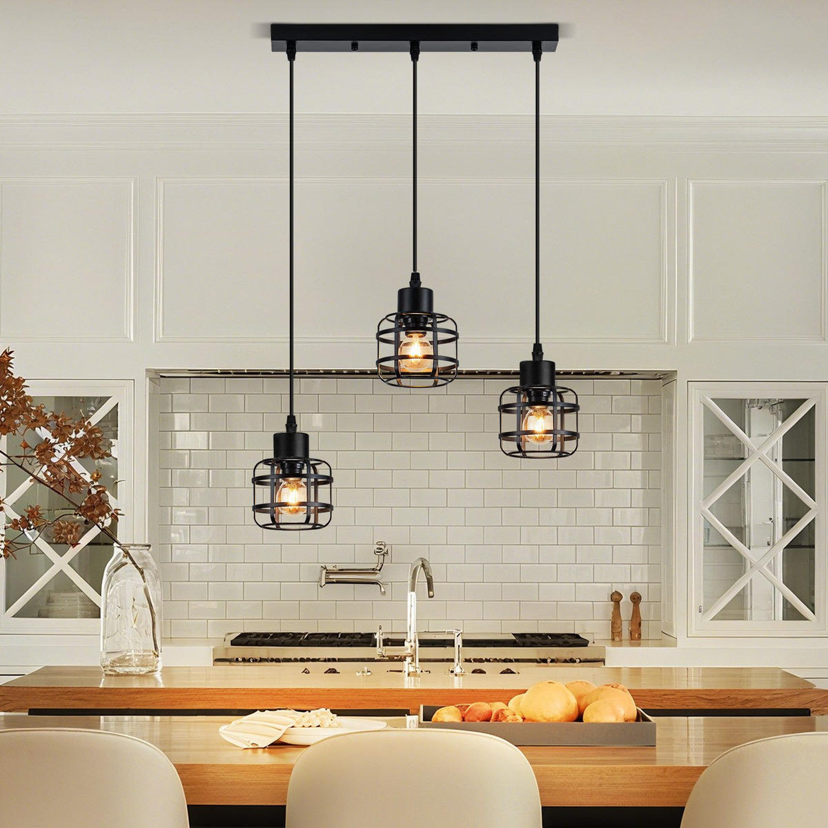 PENDELLEUCHTE BARR Ⅲ 43/10/140 cm - Schwarz, Metall (43/10/140cm) - Nettlife