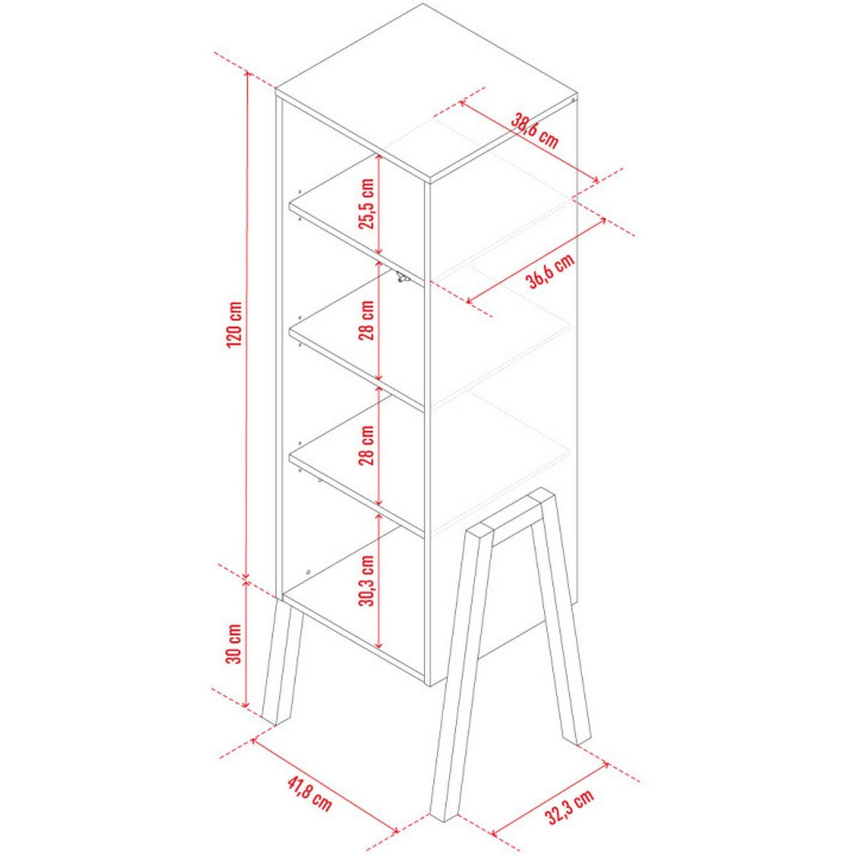 SCHRANK, mit 1 Tür und 3 innere Regale - SPOT - Braun, Holzwerkstoff (40/150/50cm) - Calicosy