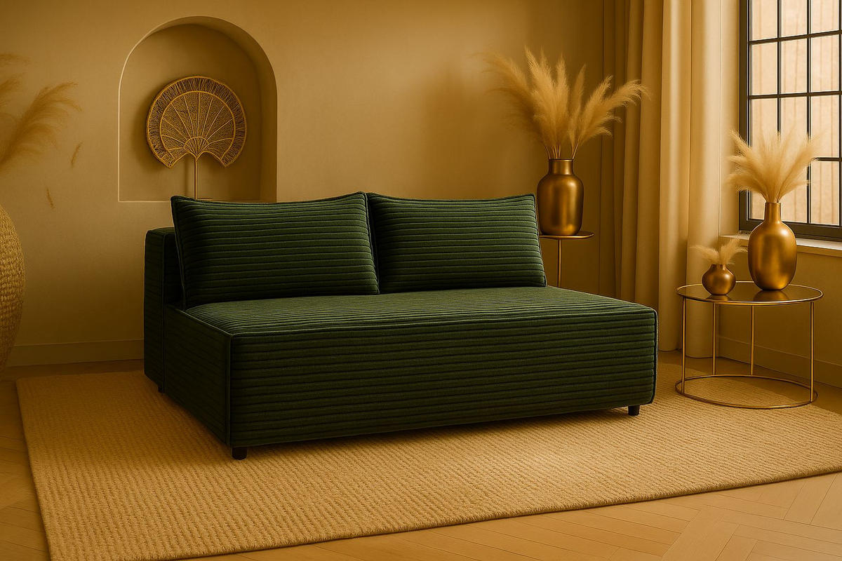 SCHLAFSOFA mit Bettkasten DUO, Stoff Velo, Grün - Grün, Holz (198/89/90cm) - Kaiser Möbel