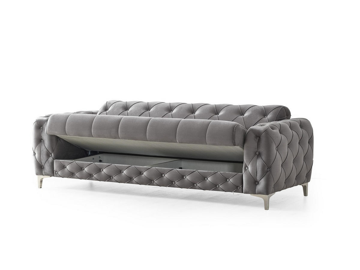 3-SITZER SOFA Acelya Grau - Grau, Holzwerkstoff/Kunststoff (240/85/100cm)