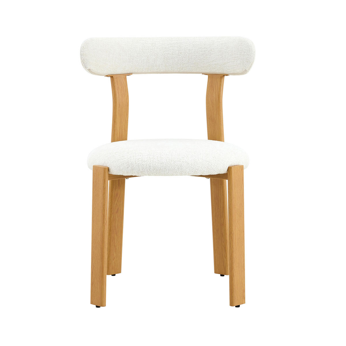 STUHL-SET DE-36732 2 Stück mit Bouclé-Bezug Weiß - Weiß, Holzwerkstoff (44/79/55.5cm) - ComfortXL