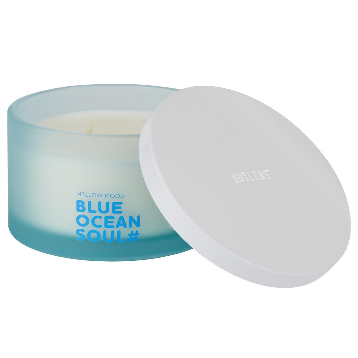 DUFTKERZE Mellow Mood Blue Ocean Soul - Pastellblau, Paraffin (6cm) - Butlers