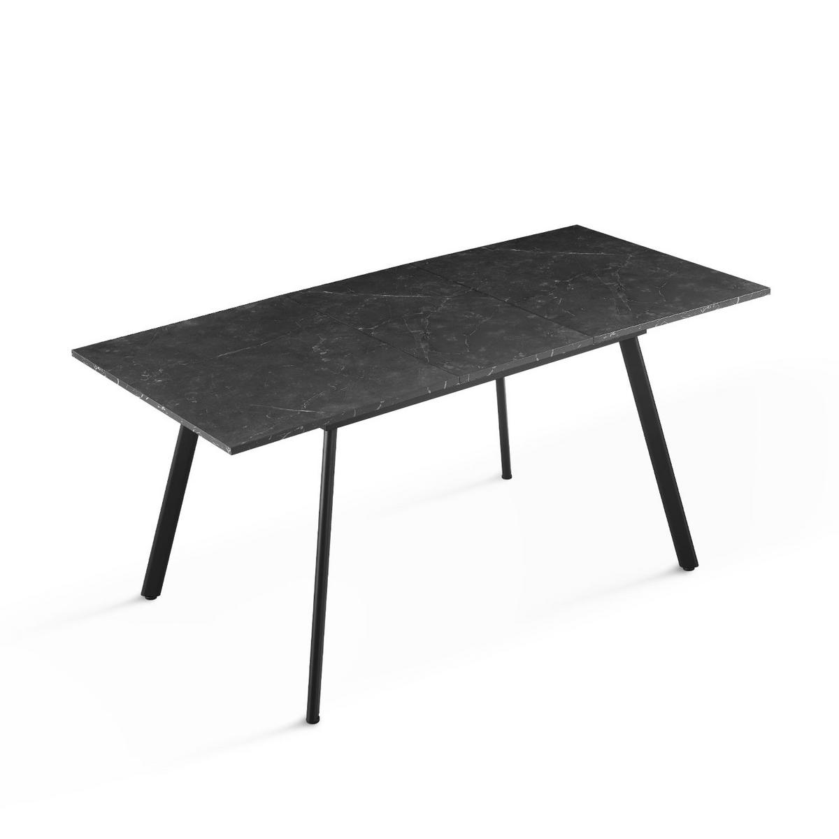 ESSTISCH MARA 120-160/80/76 cm Marmor Schwarz ausziehbar - Schwarz, Holz (80/120/76cm) - B&D Home