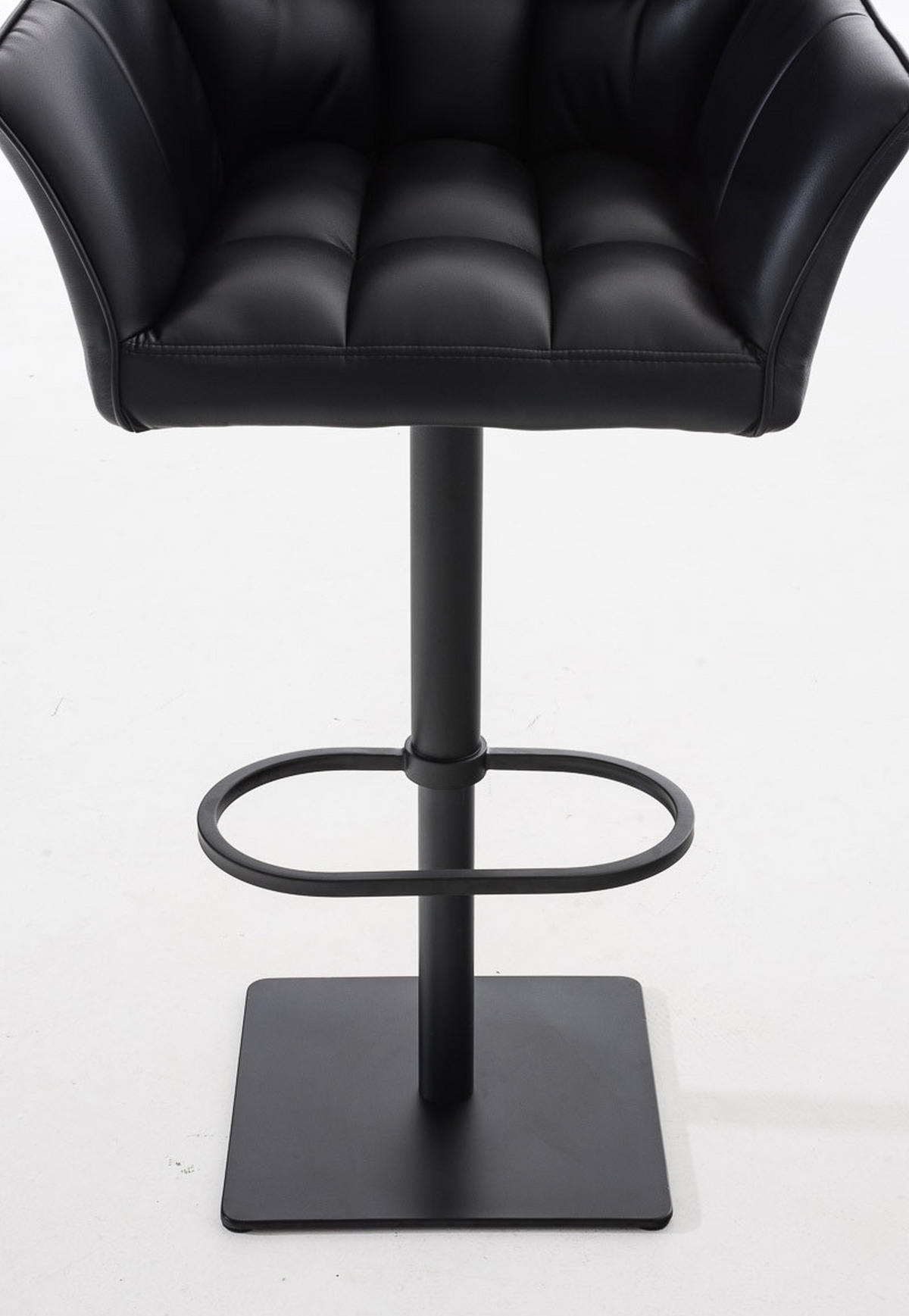 BARHOCKER 2er Set Sihar Kunstleder Schwarz Schwarz - Schwarz, Leder/Metall (64/88/45cm) - DELUKE