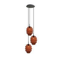GALERIELEUCHTE Echos 3-flammig Braun Ø 25cm - Schwarz/Braun, Glas (25/25/28cm) - s.luce