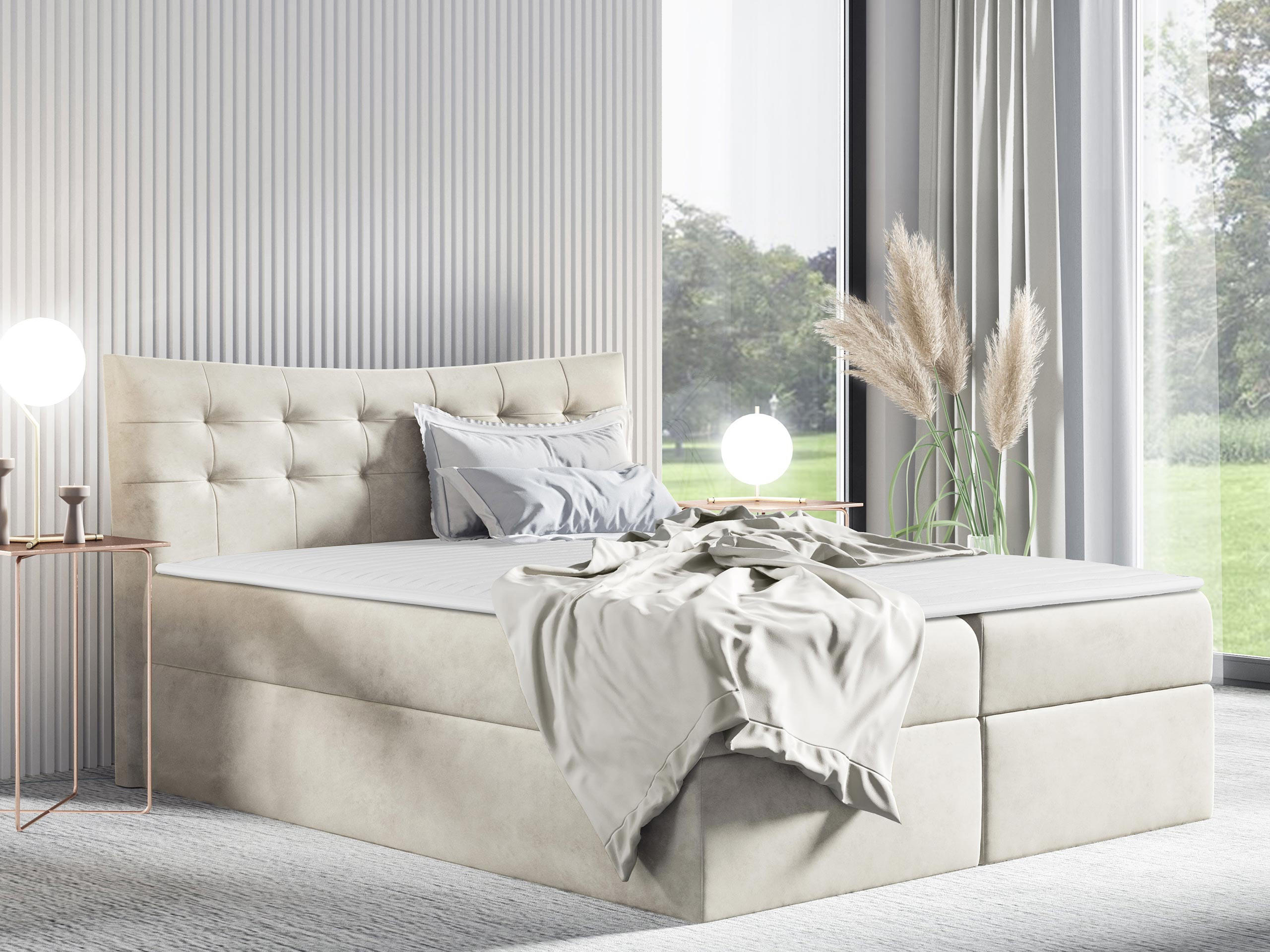 BOXBETT Havana - Creme, Holz (120/200cm) - MIRJAN24