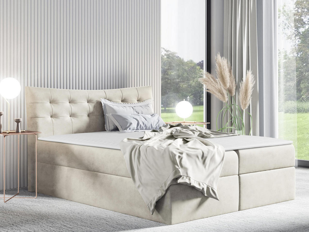 BOXBETT Havana - Creme, Holz (140/200cm) - MIRJAN24