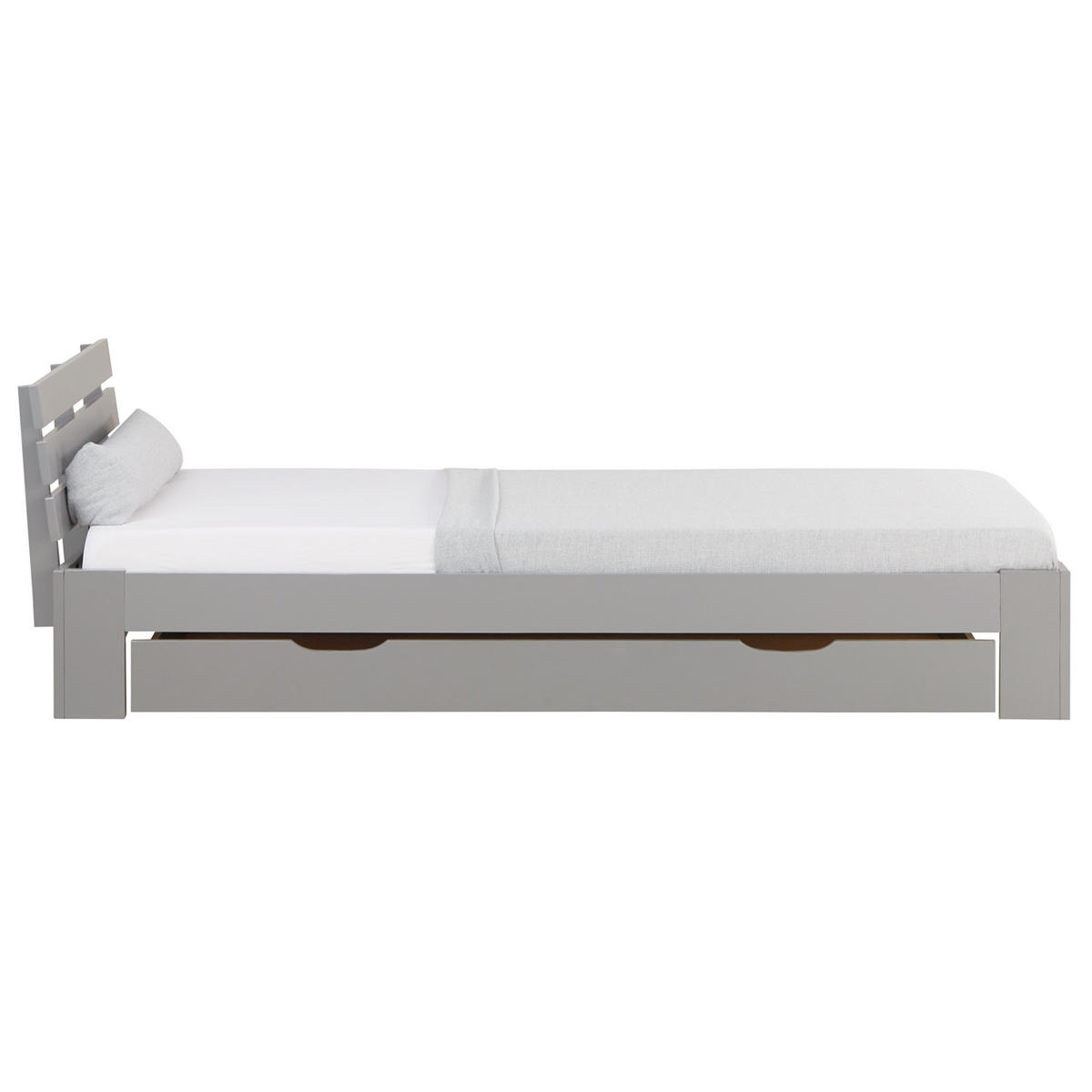 HOLZBETT mit Stauraum 90/200 cm grau - Grau, Holz (90/200cm) - Homestyle4u