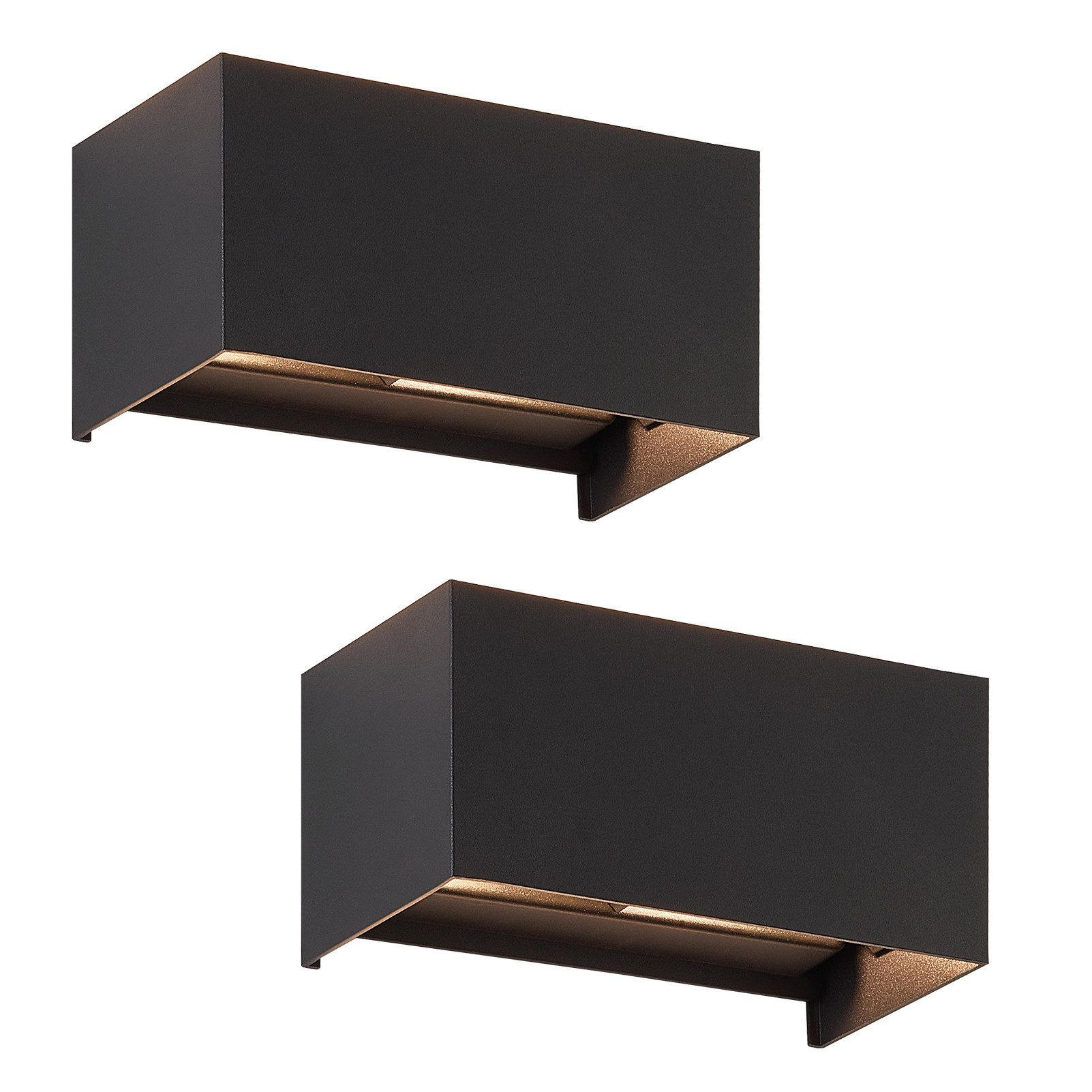ZMH Wandleuchte Schwarz 10x10x20 cm