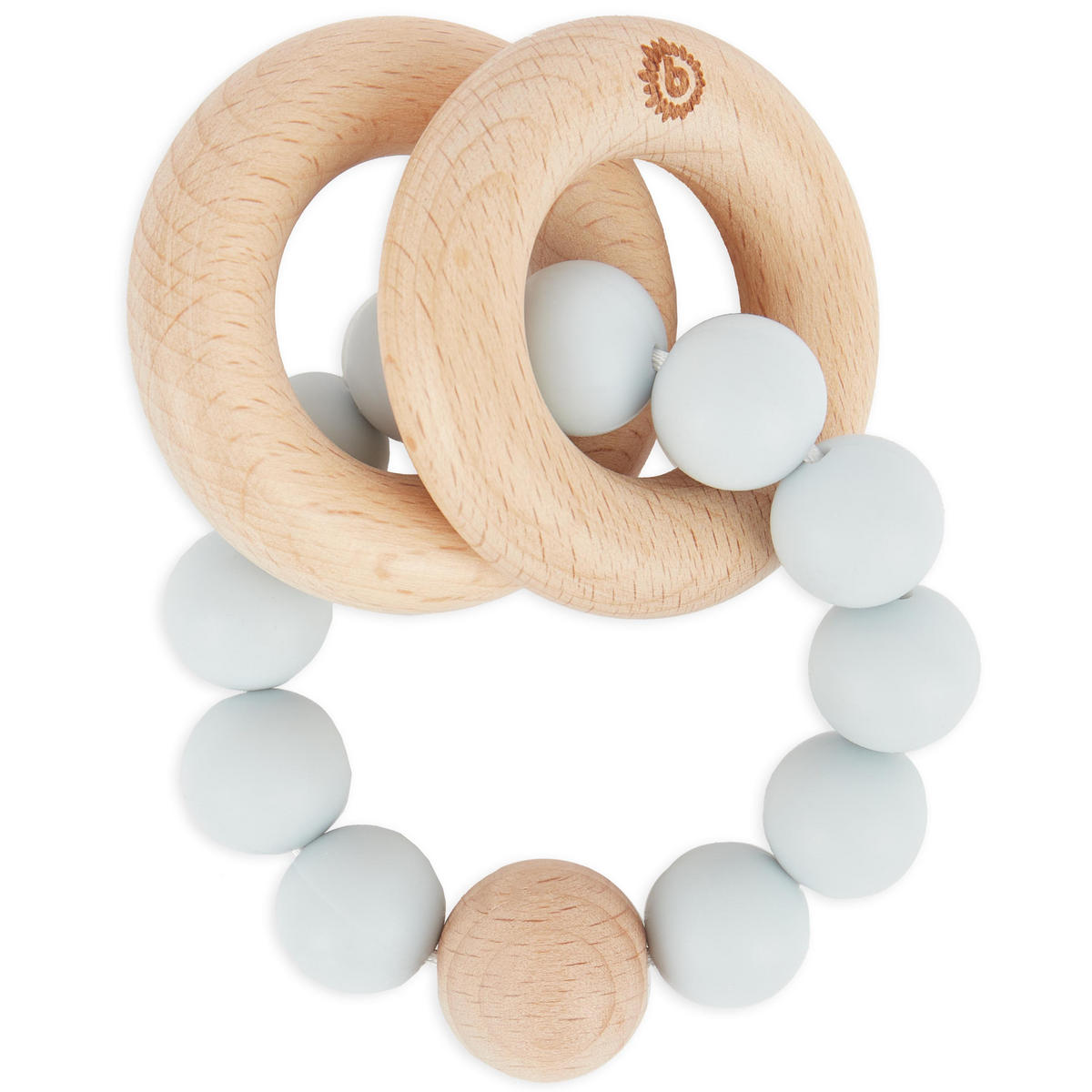 BEISSRING mit Silikon Perlen - ab Geburt - Grau, Kunststoff (9/6.8cm) - Bieco Spielwaren