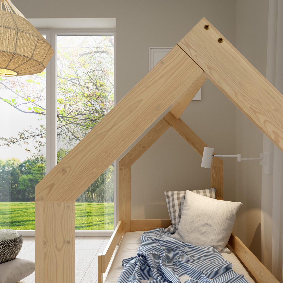 KINDERBETT FLORA 80x160 cm Kieferfarben - Kieferfarben, Holz (80/160cm) - MASSENO