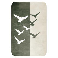 WC PŘEDLOŽKA Japandi - Pták - Zelený 40x60 cm - olivově zelená, textil/plast (40/1cm) - OnlyWow
