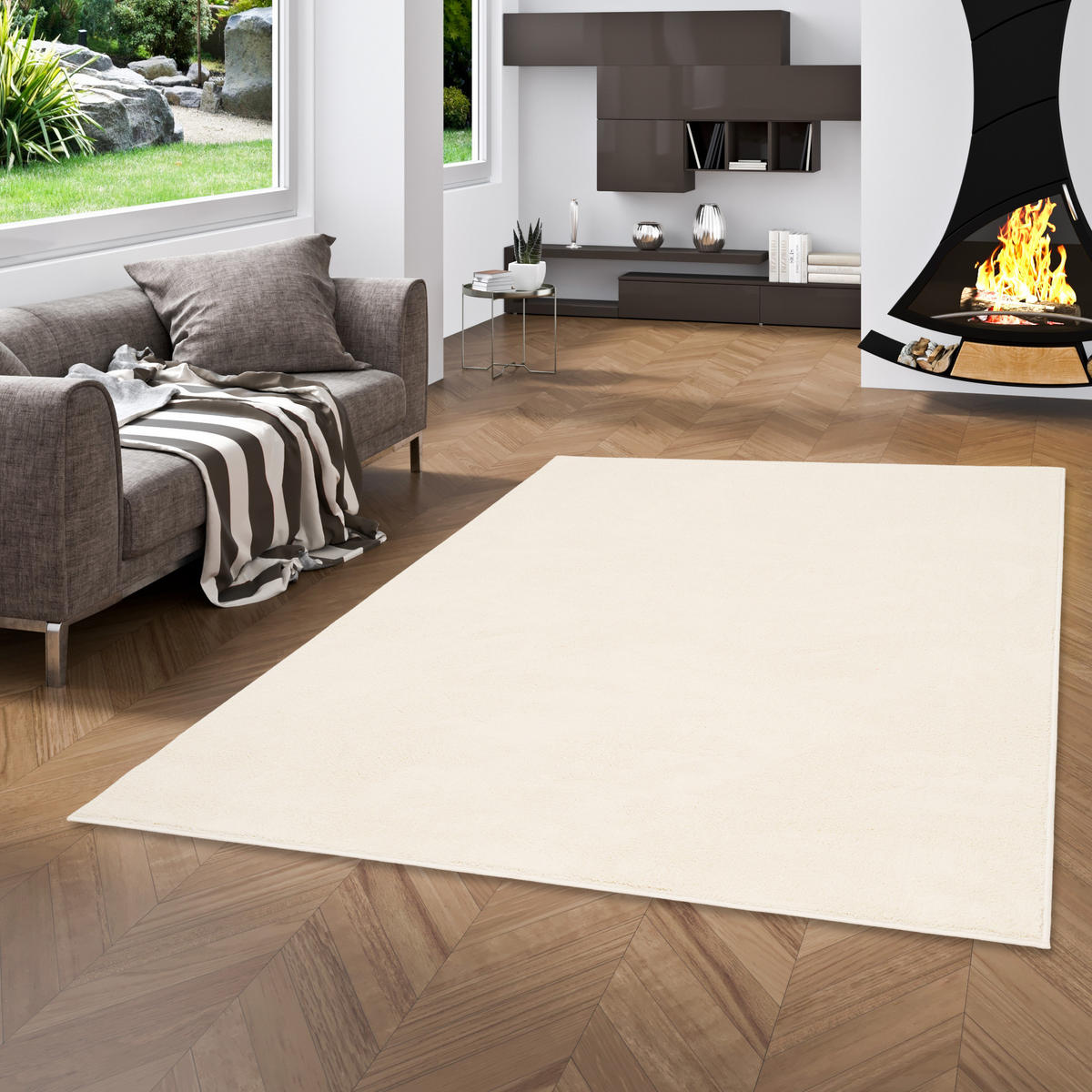 LUXUS SUPER SOFT HOCHFLOR LANGFLOR TEPPICH DELUXE - Creme, Textil (200/300cm) - Snapstyle