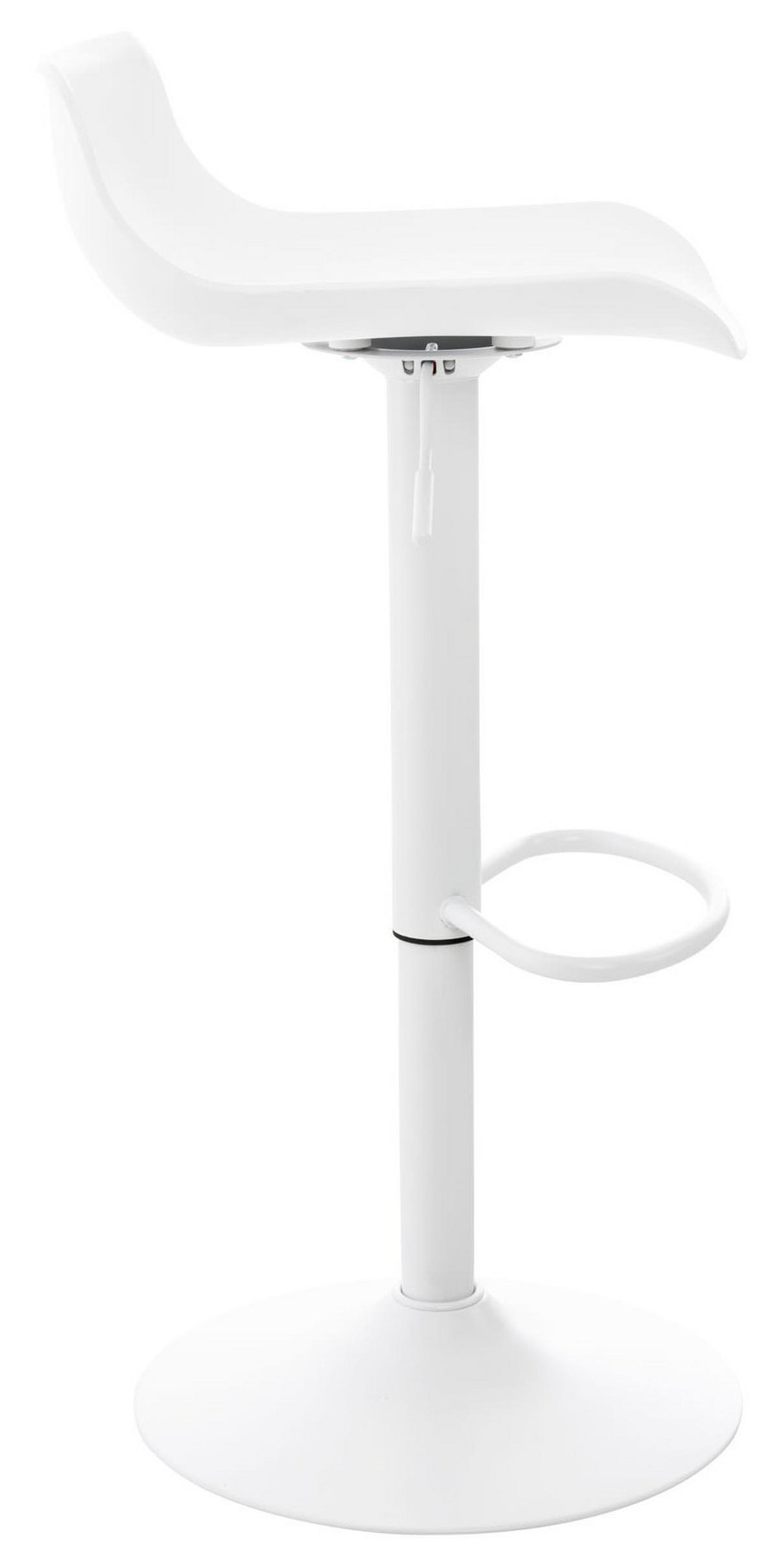 BARHOCKER 4er Set höhenverstellbar Weiß JUTO - Kunststoff, 68,5-94x43x44cm - Weiß, Kunststoff/Metall (43/75/44cm) - DELUKE