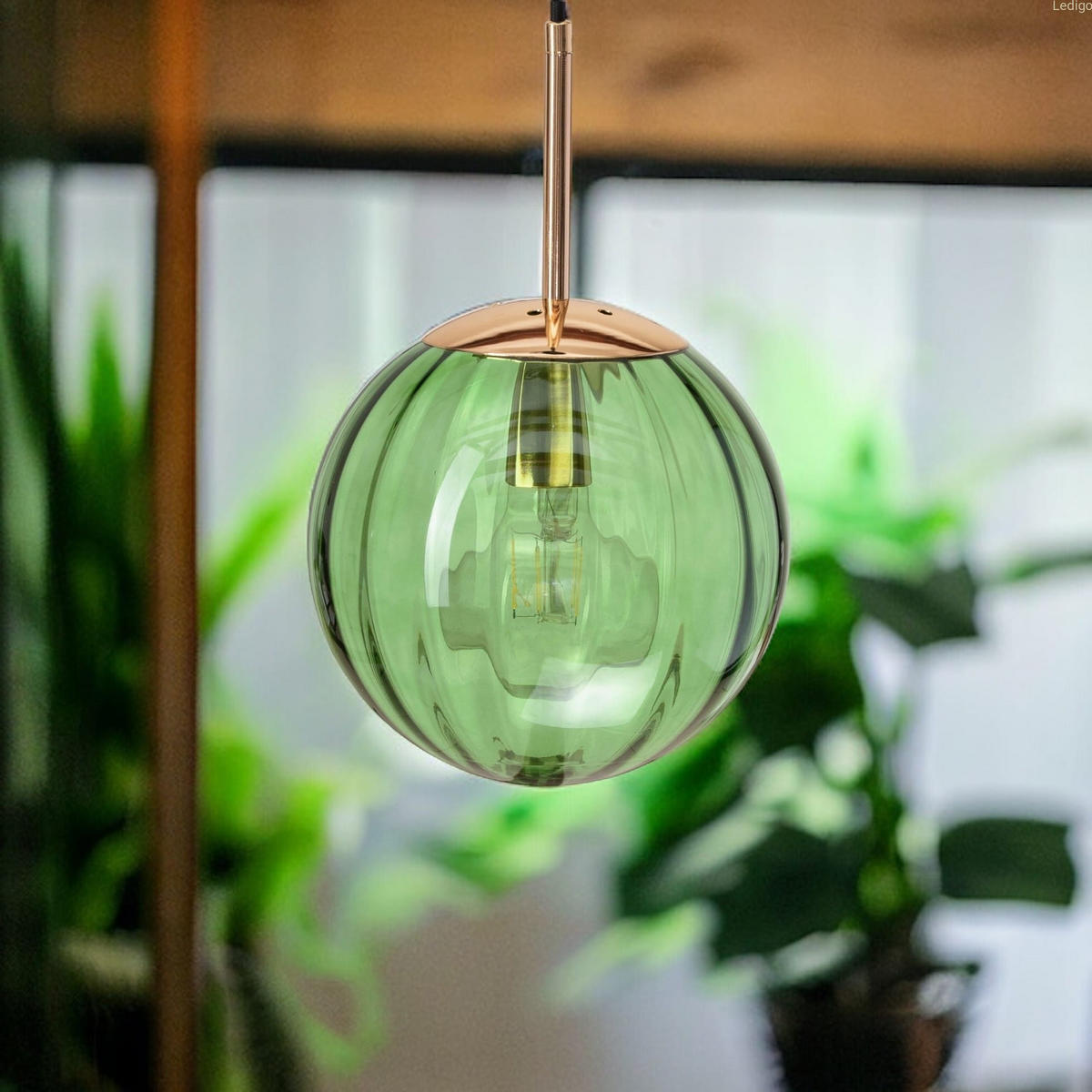 PENDELLEUCHTE Rome - Transparent/Goldfarben, Glas/Metall (20/20/110cm) - kiki design