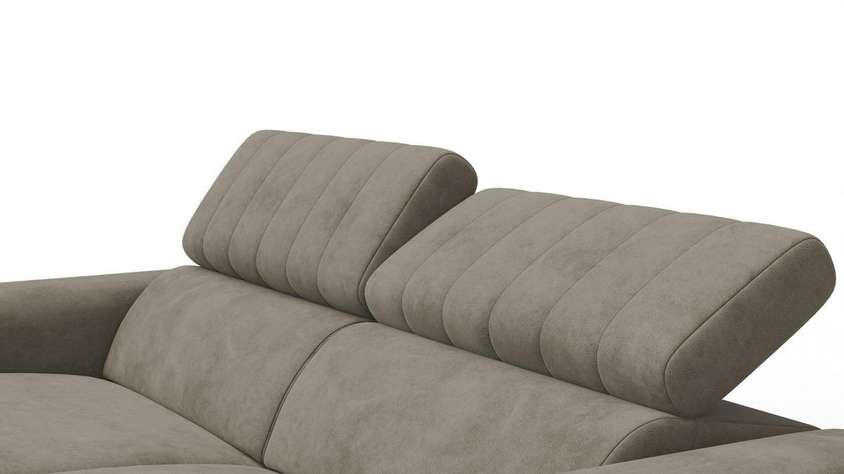 RELAXSOFA NORDEL 3-Sitzer, dunkles beige - Beige/Schwarz, Holz/Textil (194/80/105cm) - Courtois Laville