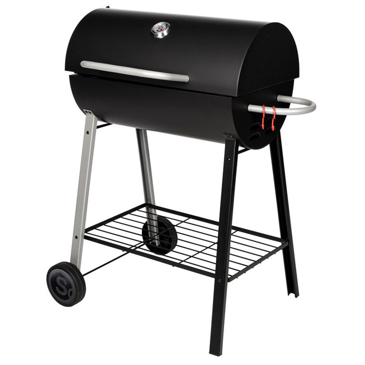 HOLZKOHLEGRILL Dakota Schwarz - Schwarz, Metall (56.5/95.5/82cm) - Somagic