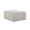 POUF Samt Stoff Beige - Creme/Schwarz, Holzwerkstoff/Kunststoff (75/41/90cm) - Makamii