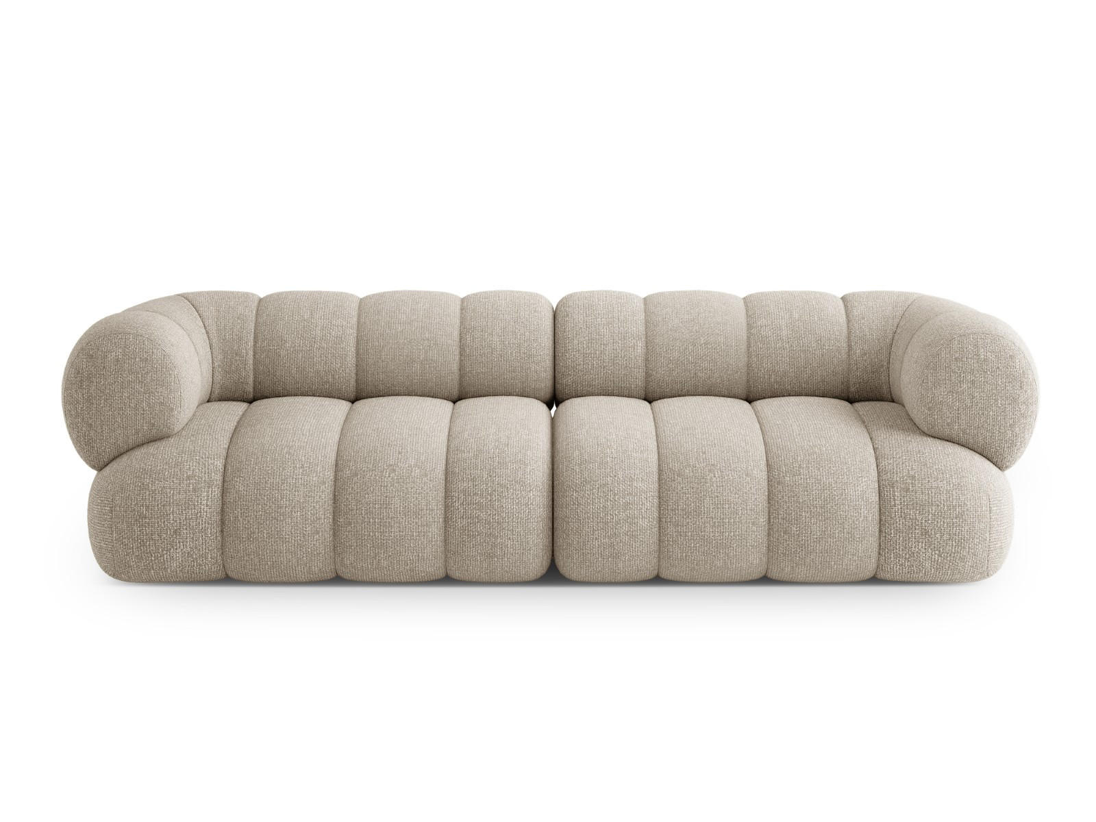 SOFA Koge aus Chenille-Stoff dunkelbeige 4 Sitzplätze - Mokka, Textil (95/70/240cm) - Cosmopolitan Design