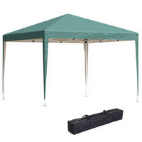 FALTPAVILLON, Hellgrau+Schwarz, Stahl, Oxfordstoff - Grün, Metall (295/255/295cm) - Outsunny