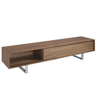 TV-ELEMENT Walnuss Stahl 180/44/39 cm - Edelstahlfarben/Walnussfarben, Holz/Metall (180/39/44cm) - ANGEL CERDA