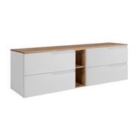 BADEZIMMERSCHRANK: Weiß / Eiche Craft, 140 (2 x 60 + 20) x 46 x 58 cm - Eichefarben/Weiß, Holzwerkstoff (140/58/46cm) - 3XE LIVING