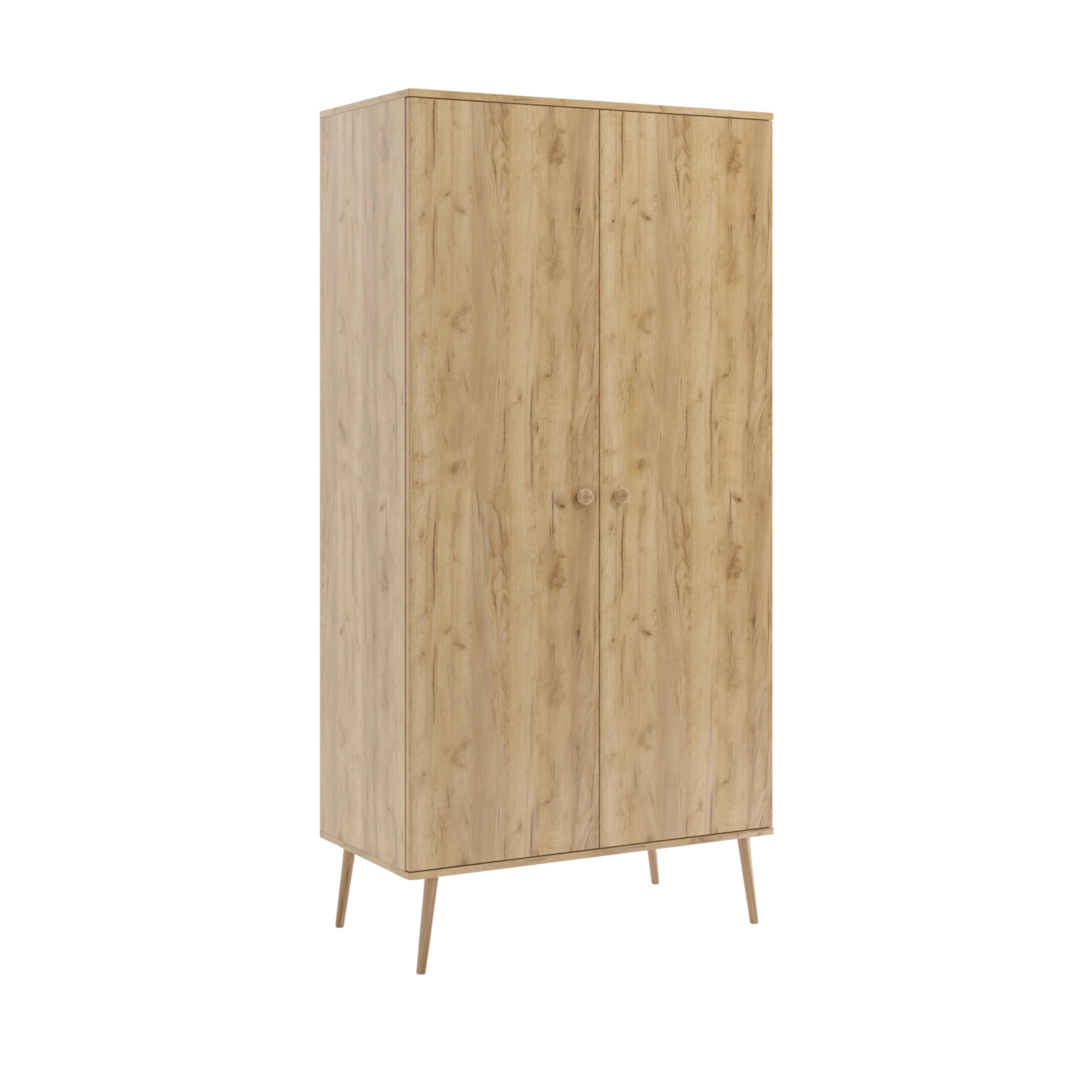 KLEIDERSCHRANK NATURA, 100 cm, Eiche Craft, mit Kleiderstange - Naturfarben, Holz (100/202/52cm) - Excellent Home