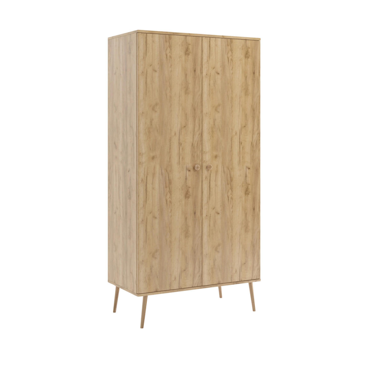 KLEIDERSCHRANK NATURA, 100 cm, Eiche Craft, mit Kleiderstange - Naturfarben, Holz (100/202/52cm) - Excellent Home