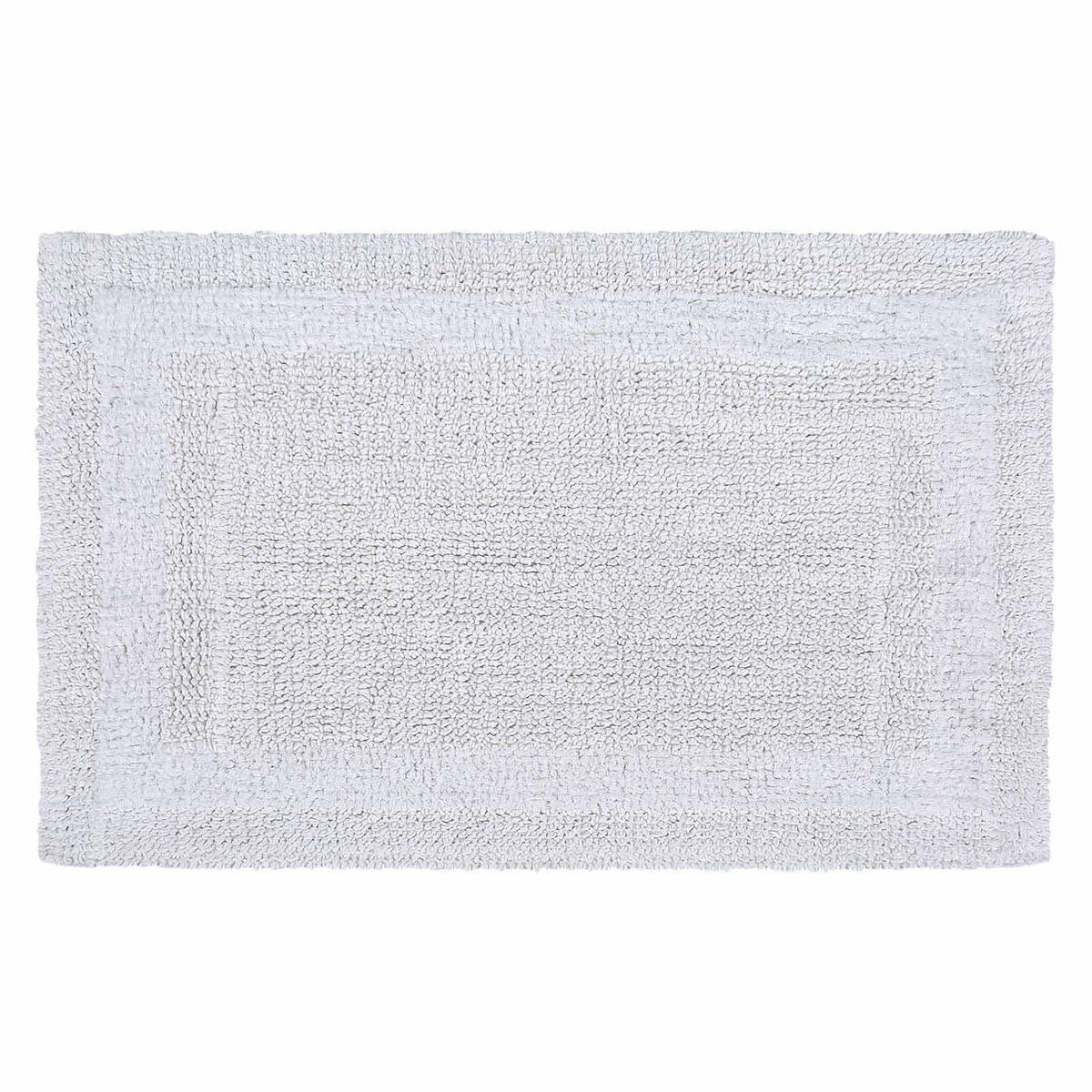 BADEMATTE 70/120 cm, 100% Baumwolle, wendbar - Weiß, Textil (70/120cm) - Homescapes