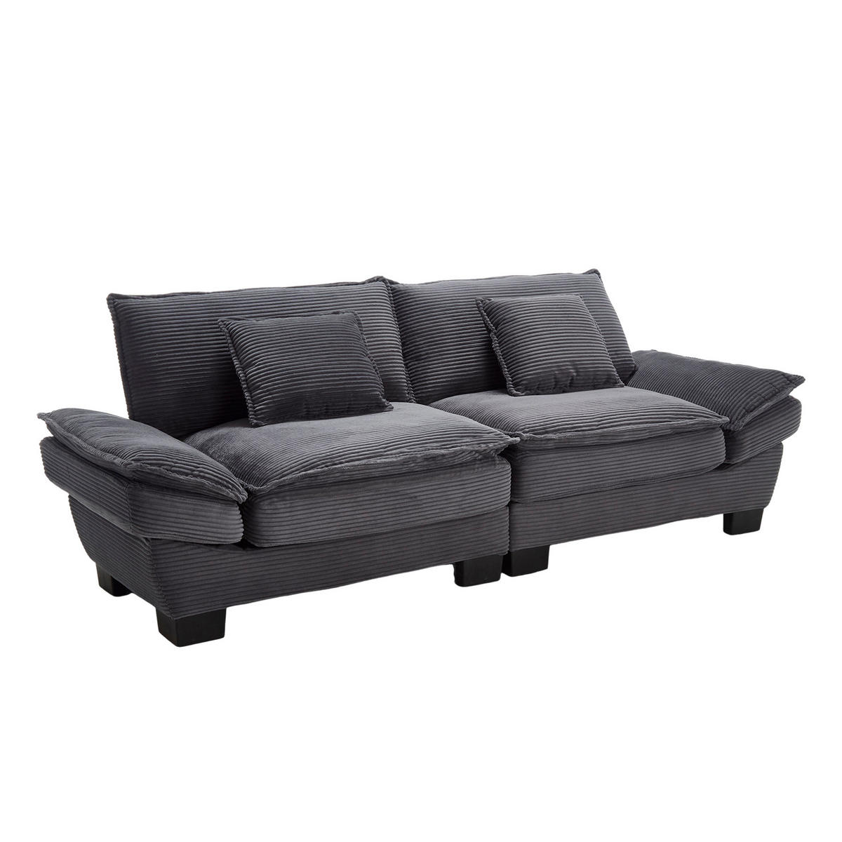 POHOVKA zo zamatu, 224/81/81 cm tmavosivá, 2-miestna - tmavosivá, textil (224/81/81cm) - BEAOK