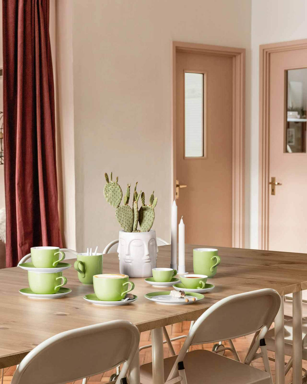 KAFFEETASSEN MIT UNTERTASSEN Liberty Pure Colors Lime Green 260 ml 6er Set - Grün, Keramik (0.26L) - Seltmann Weiden