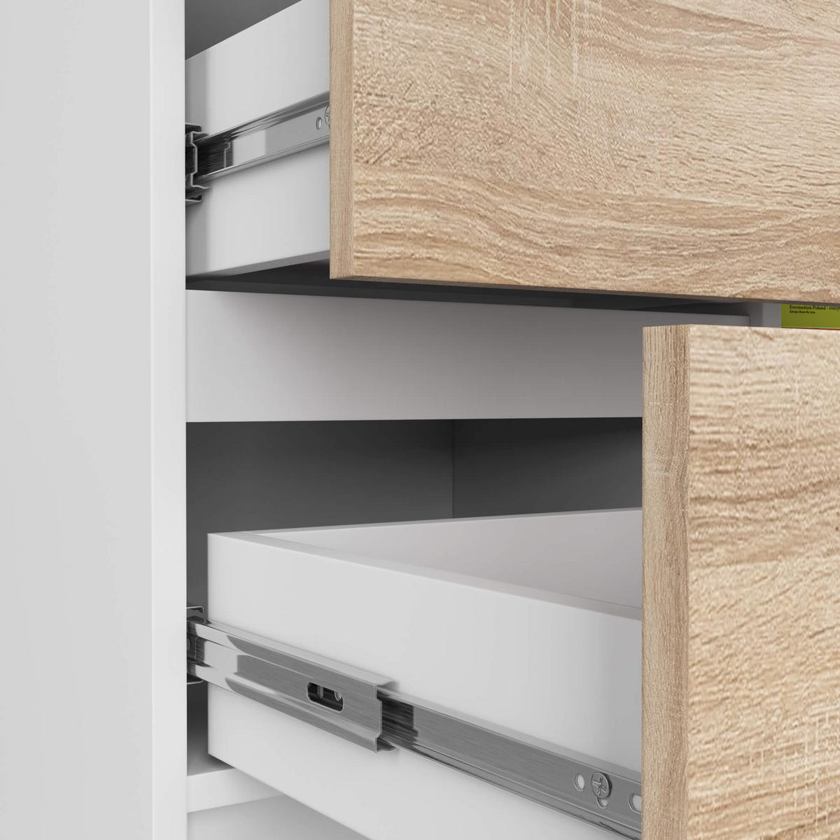 KOMMODE Weiß, Eiche Sonoma 77/80/35 - Weiß, Holzwerkstoff (80/77/35cm) - RAUMHIRSCH FURNITURE