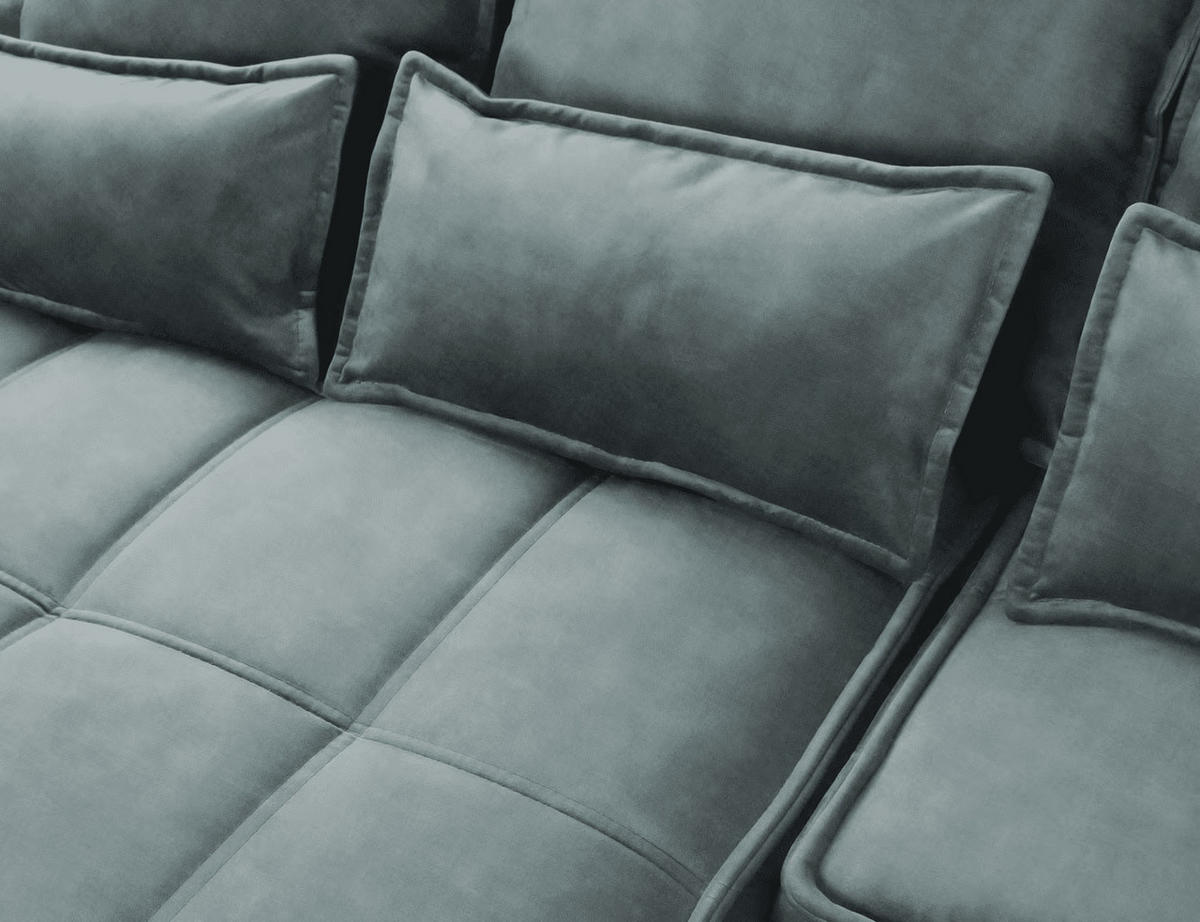 ECKSOFA mit Schlaffunktion und Bettkasten - Grün, Textil (265/196cm) - Eltap