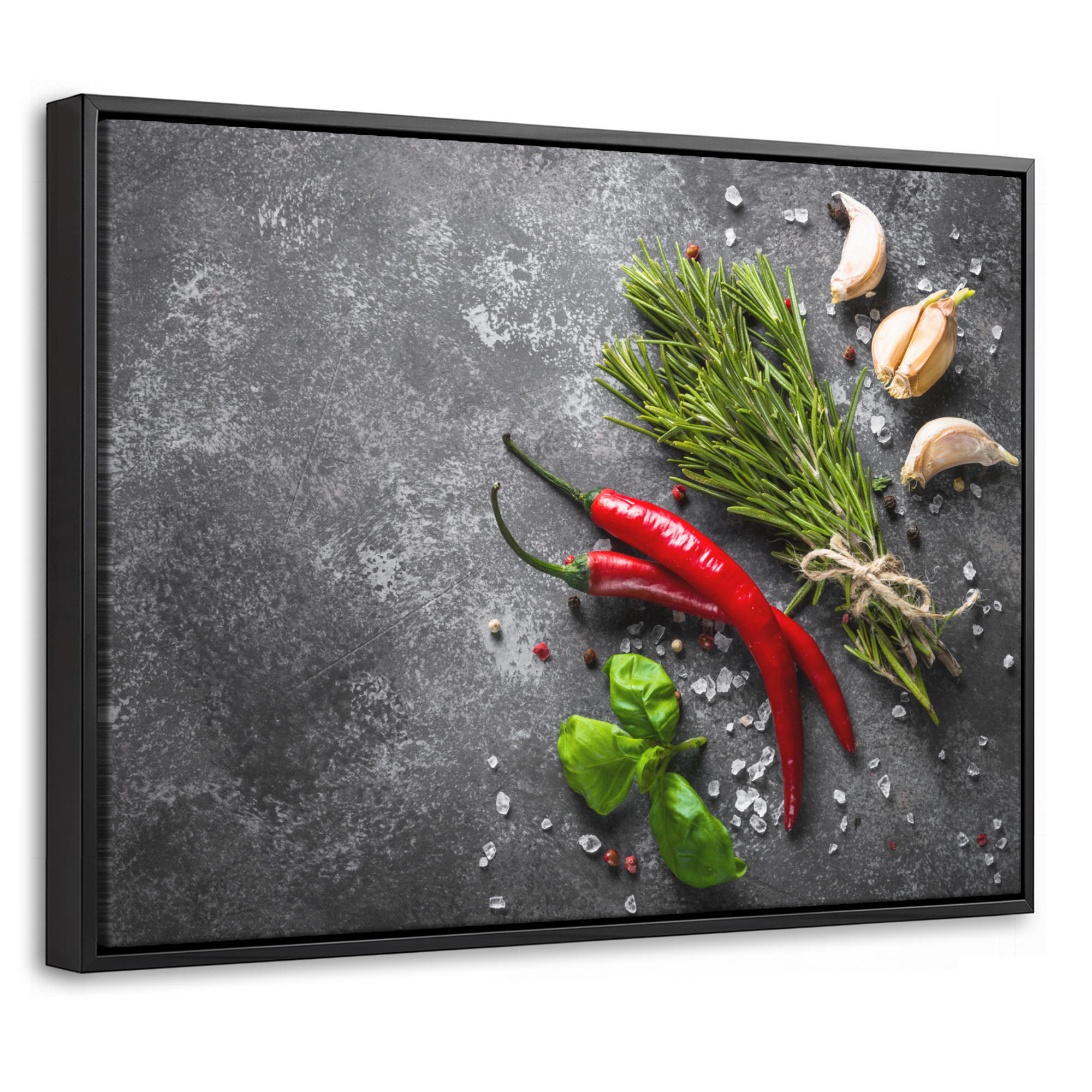 MuchoWow Leinwand Dunkelgrau 40x30 cm