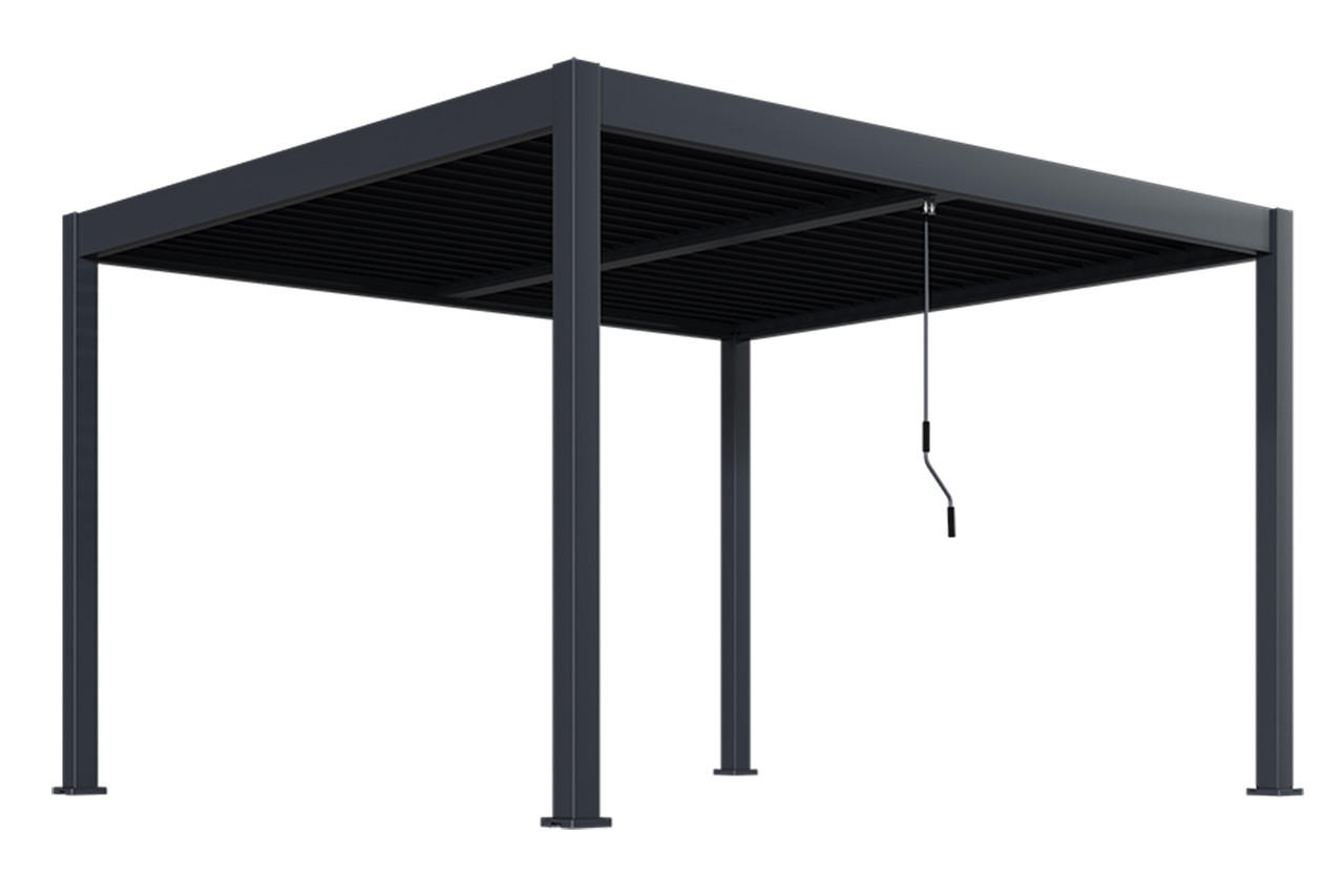 LAMELLENDACH-PERGOLA Oasis 3,6 x 4 m Anthrazit Aluminium - Grau, Kunststoff (80/175/120cm) - Green Spirit