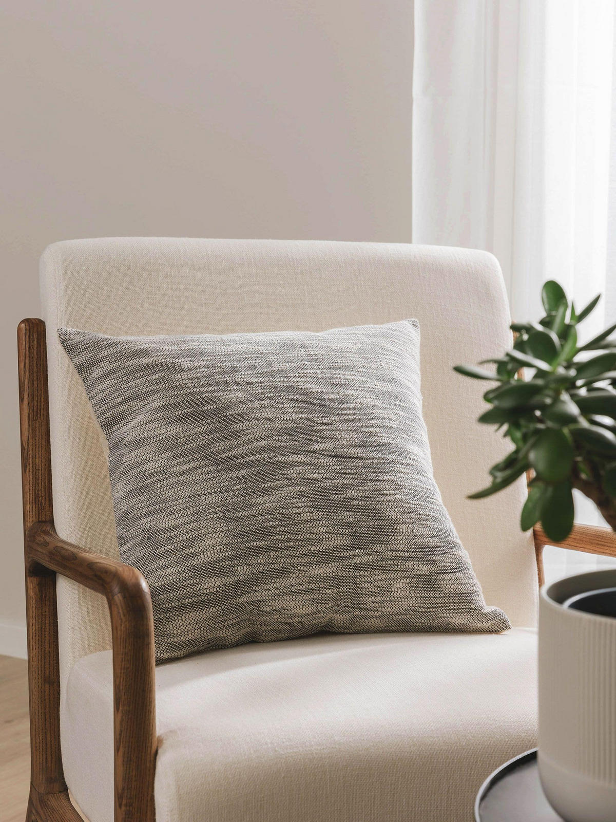 KISSENBEZUG Nadia Grau 45x45 cm - Grau, Textil (45/45cm) - benuta Nest