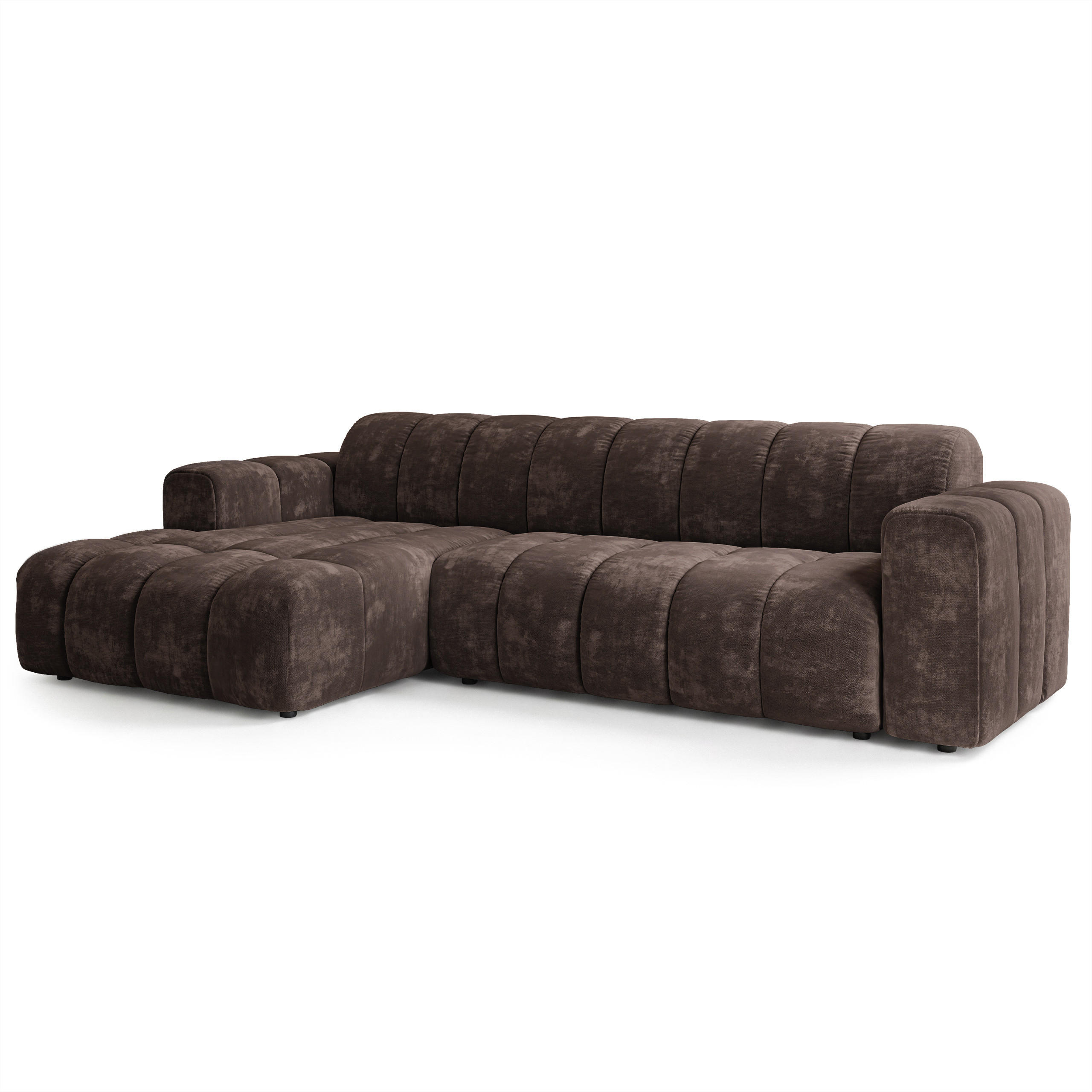 ROHOVÁ Sedačka SETIA LUMO 40, Hnědá - černá/hnědá, dřevo/textil (304/165cm) - MASSENO