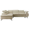 ECKSOFA PABLO L Beige Velvet - Links Seite - Beige/Schwarz, Textil/Metall (208/273cm) - MKS