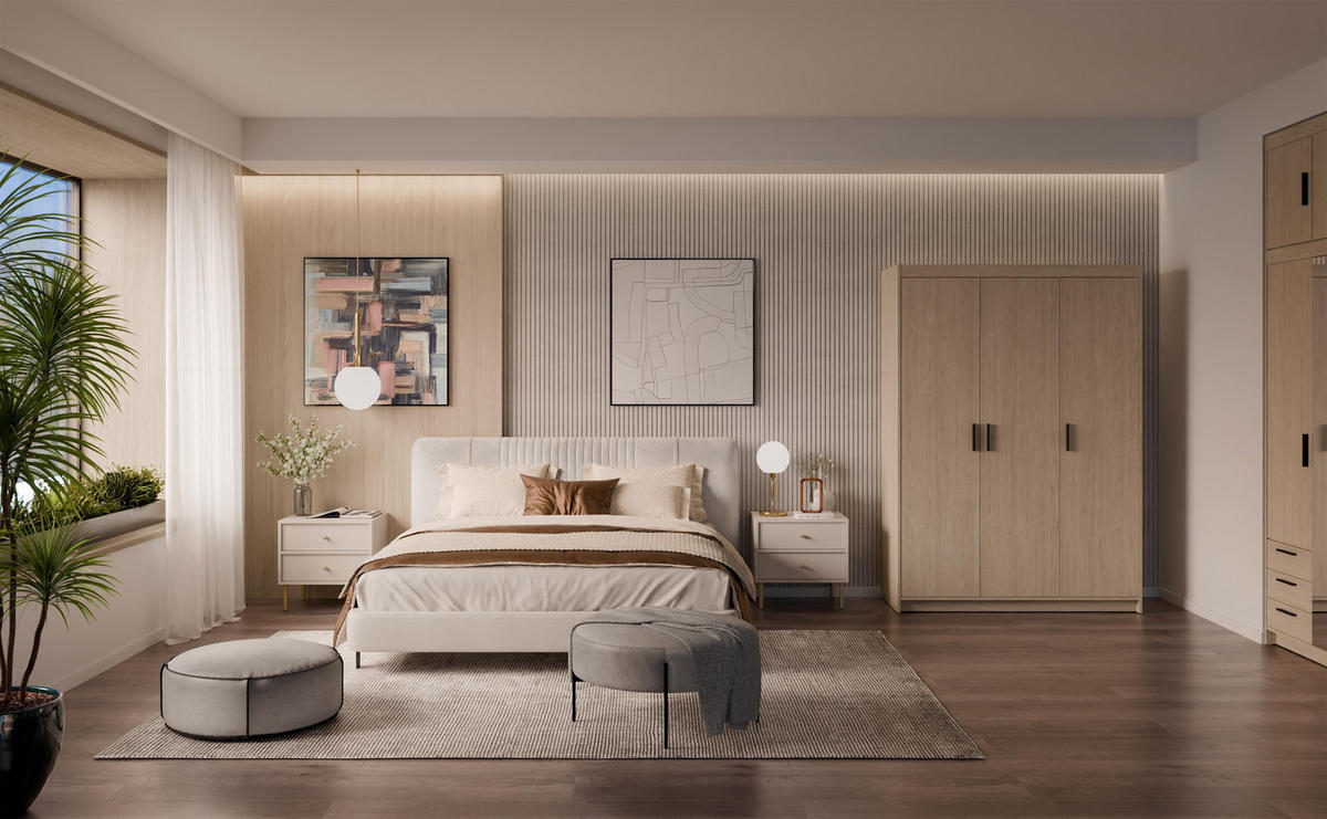 KLEIDERSCHRANK Storicos Geölte Eiche 133/190,5/53 cm - Modern 3-türig - Eichefarben, Holzwerkstoff/Kunststoff (133/190.5/53cm) - AX Living