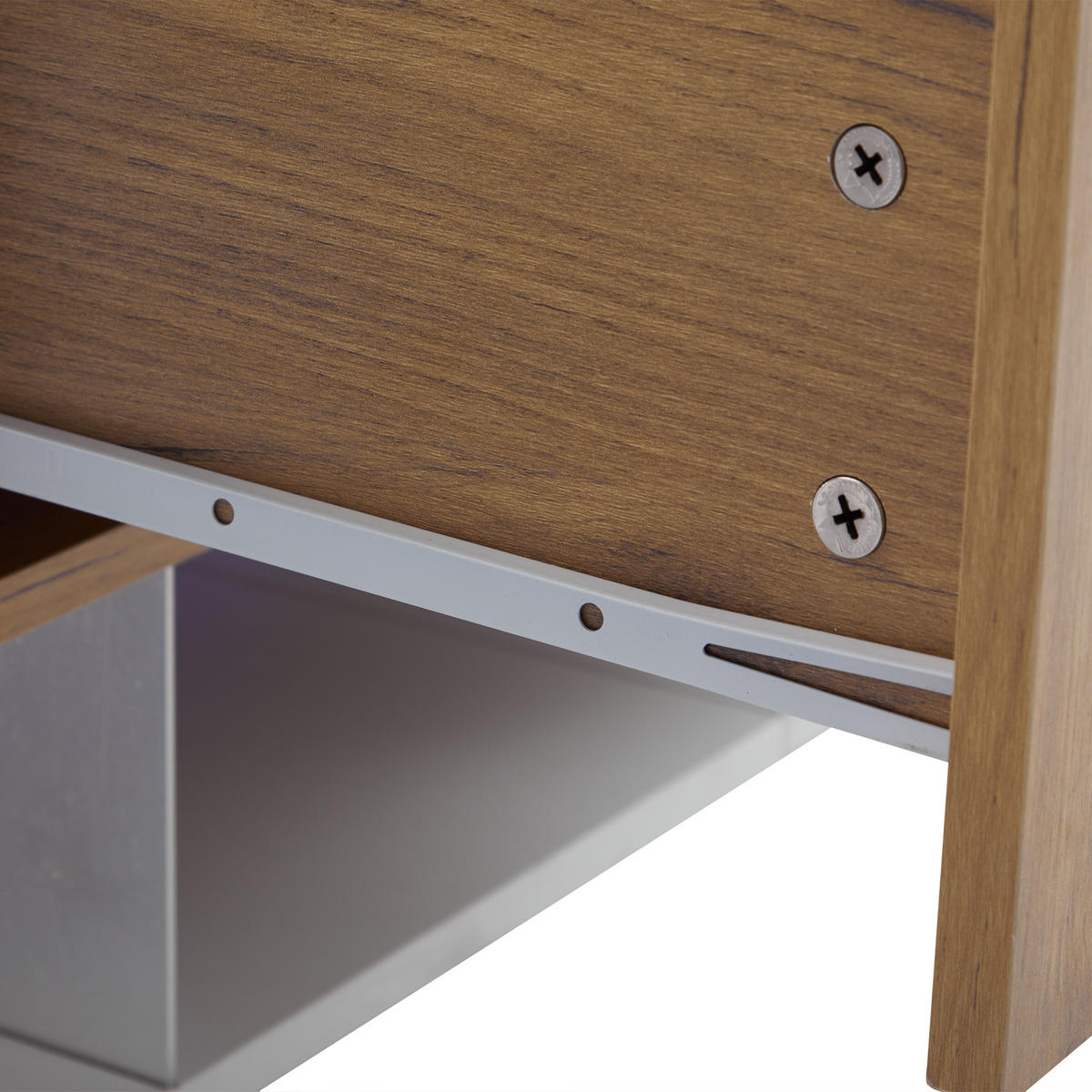 TV-SCHRANK 3-stufig 70" Glasablage 2 Schubladen Weiß - Multicolor, Holzwerkstoff (40/42/160cm) - FLIEKS