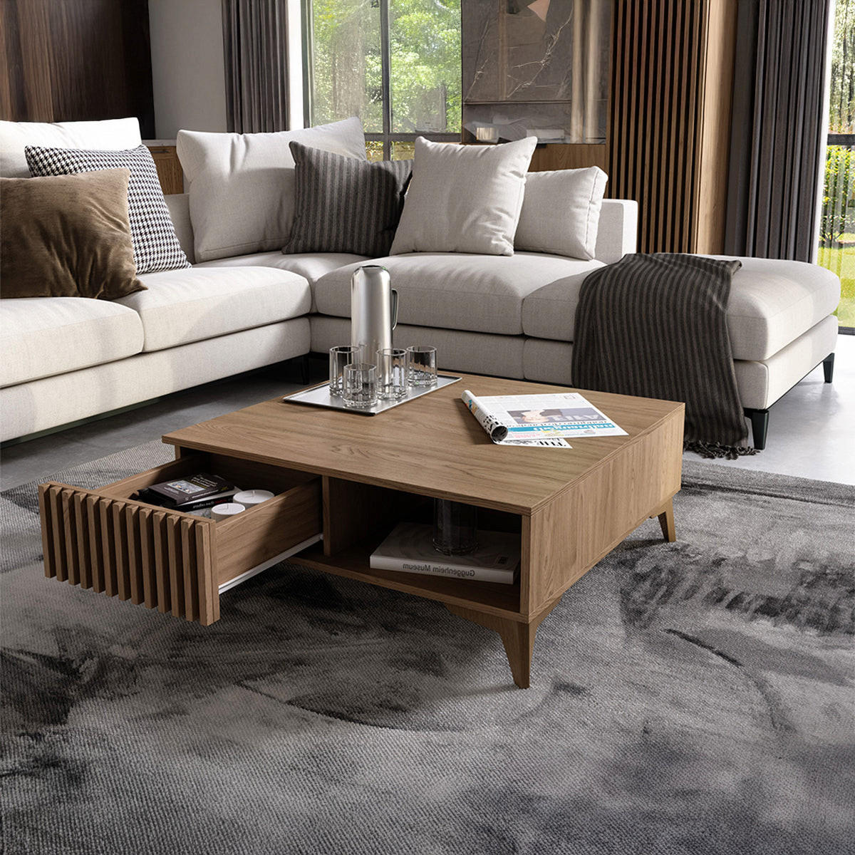 COUCHTISCH Esteban Holz - Braun, Holzwerkstoff (80/80/32cm) - Petits-meubles