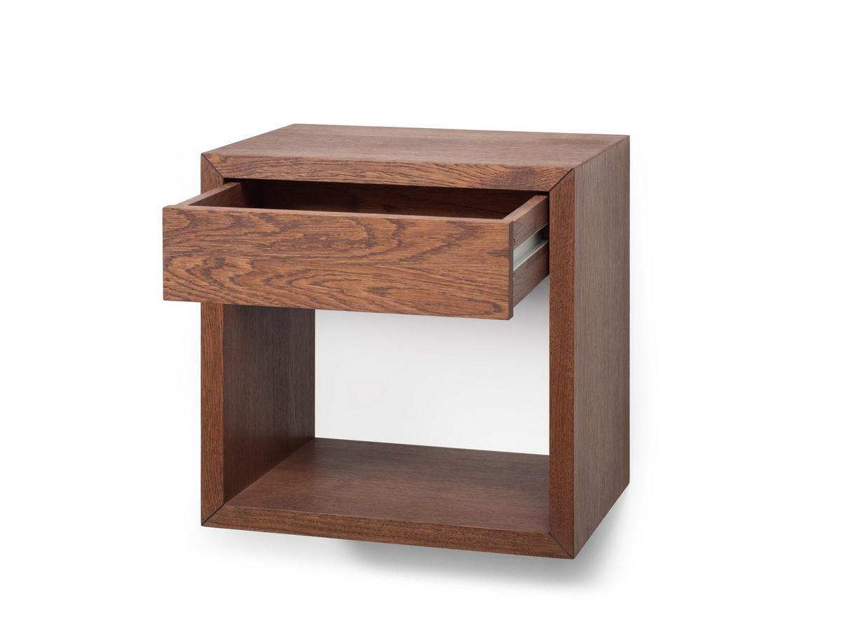 NACHTTISCH Hugo 39 aus Eichenholz und Walnuss-Oberfläche - Braun, Holz (39/39/30cm) - WOODEK