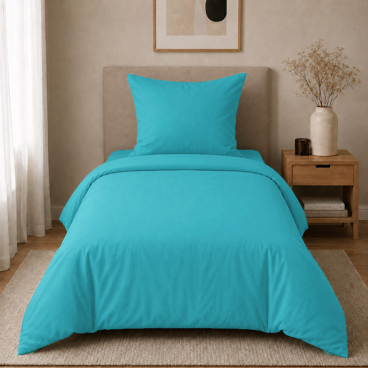 BETTWÄSCHE 2-teilig 135/200 cm UNI HELLBLAU - Hellblau, Textil (135/200cm) - ROLFNERS