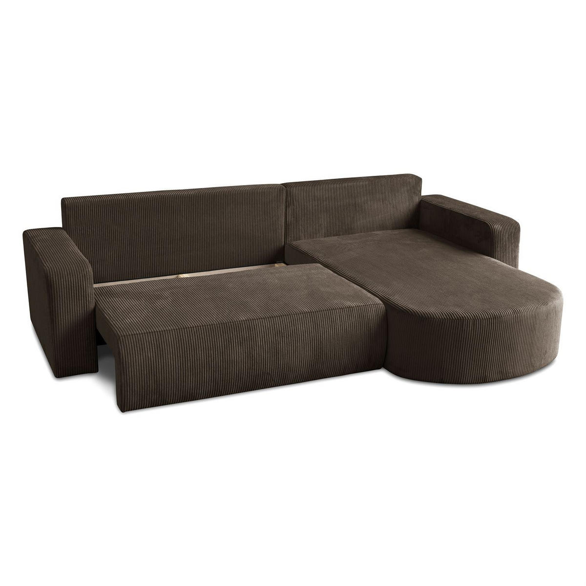 ECKSOFA SOPRANO mit Schlafunktion und Stauraum POSO 06 - Dunkelbraun, Textil (271/175cm) - Lookway