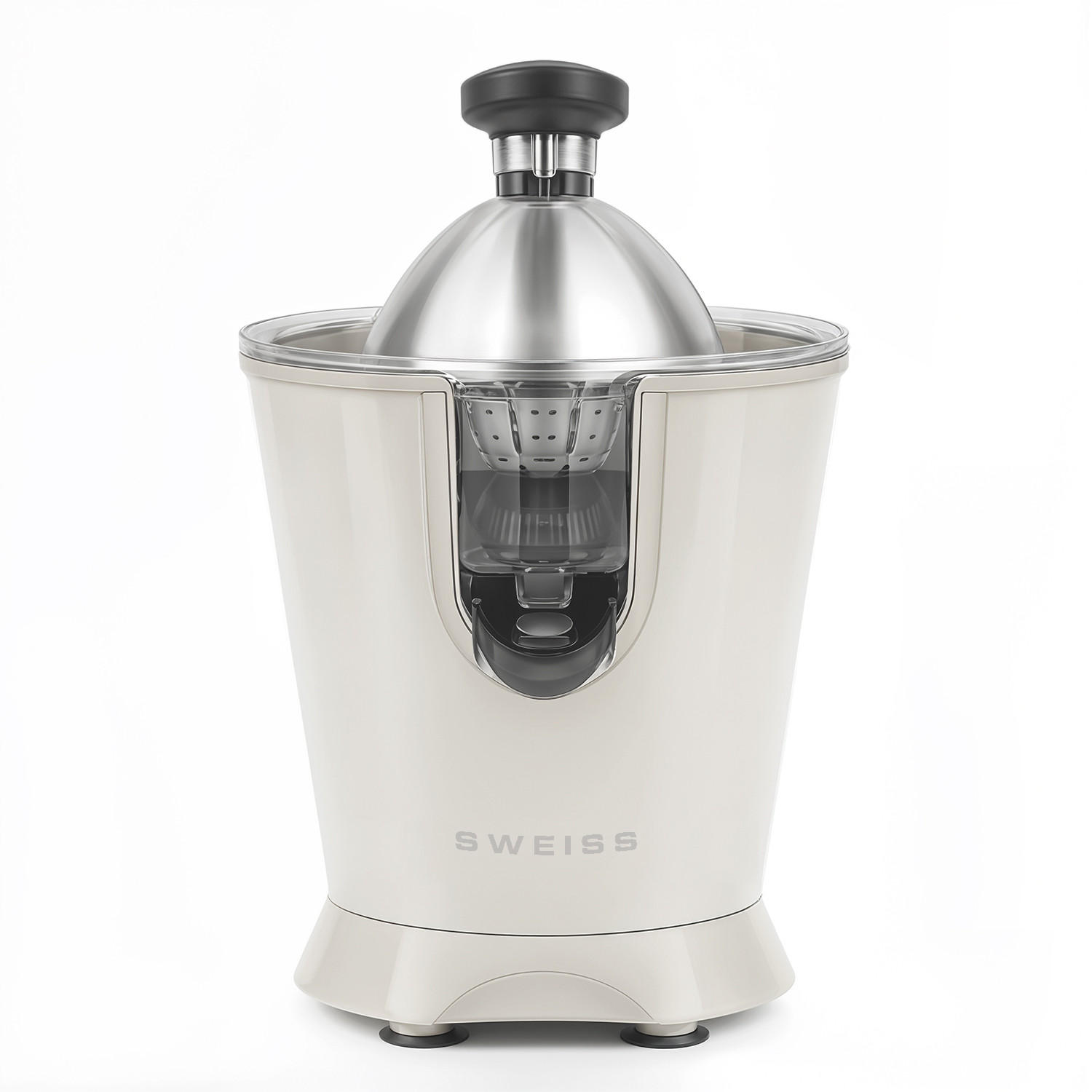 ZITRUSPRESSE ZEST8 Beige, tropffreier Ausgießer, leistungsstarker Gelenkarm, 160 W - Beige, Metall (18.5/29/25cm) - SWEISS