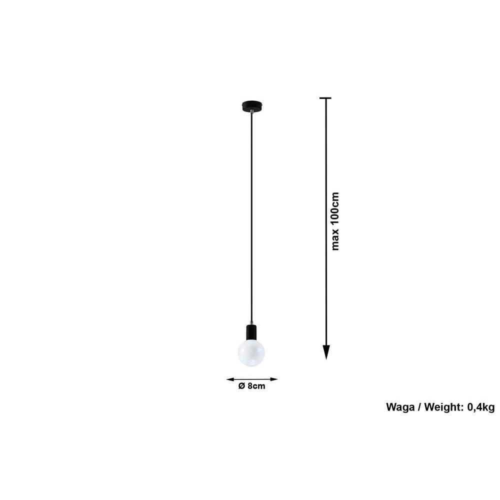 HÄNGELEUCHTE Stahl Schwarz Glas - Schwarz, Glas (8/8/100cm)